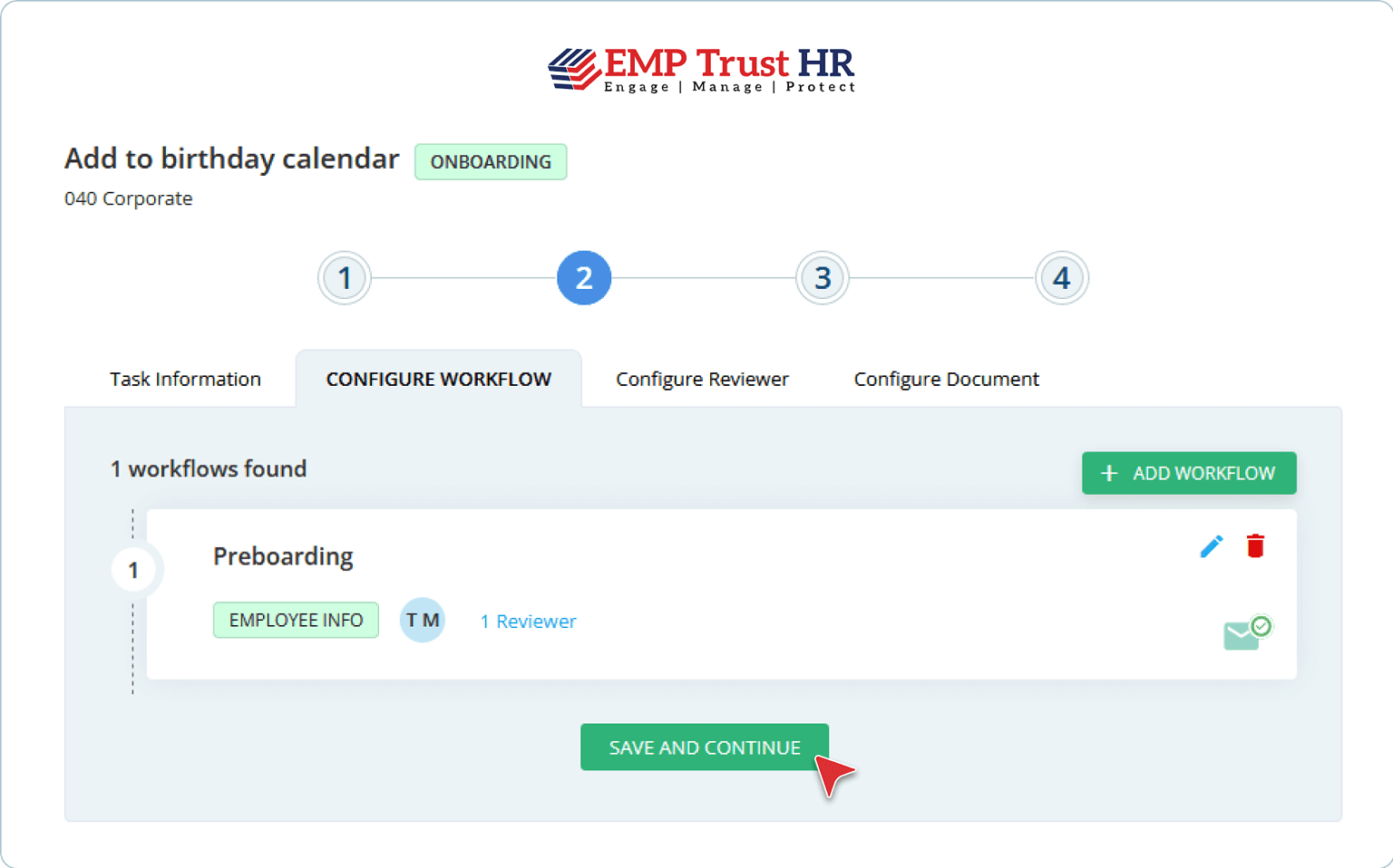 New Hire Task Management - EMP Trust HR